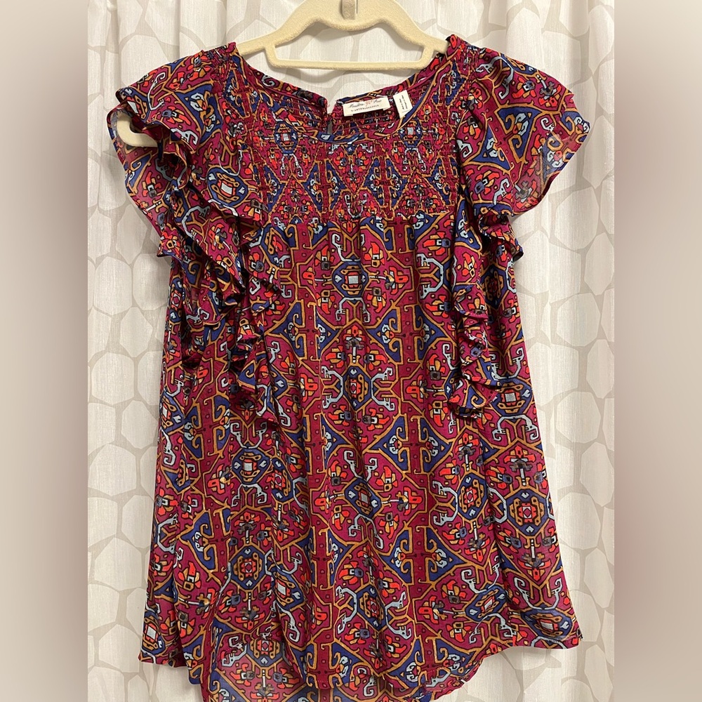 Anthropologie Meadow Rue Ruffle Blouse